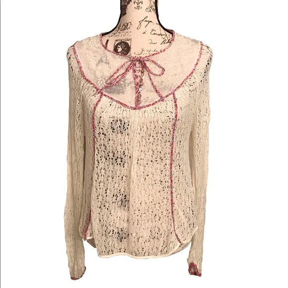 Free People Sweaters - Free People Open Knit White Sweater